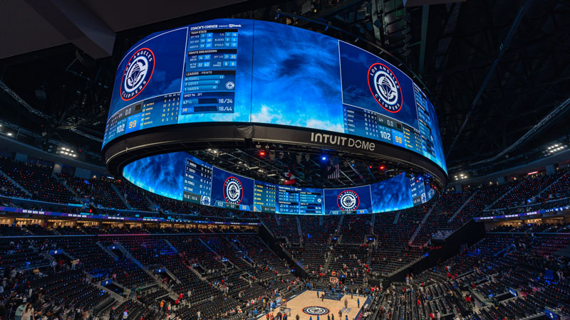 custom LED halo board in Intuit Dome