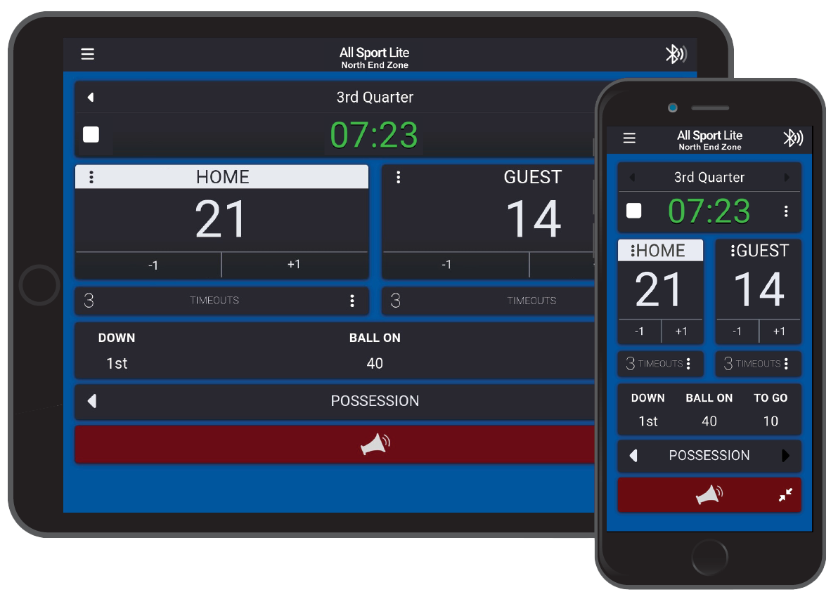 All Sport Lite app on tablet and  mobile
