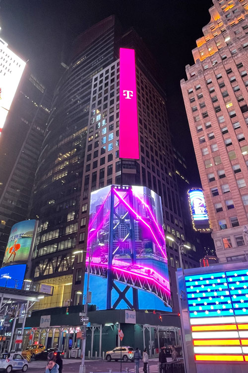 Midtown Financial tall LED display