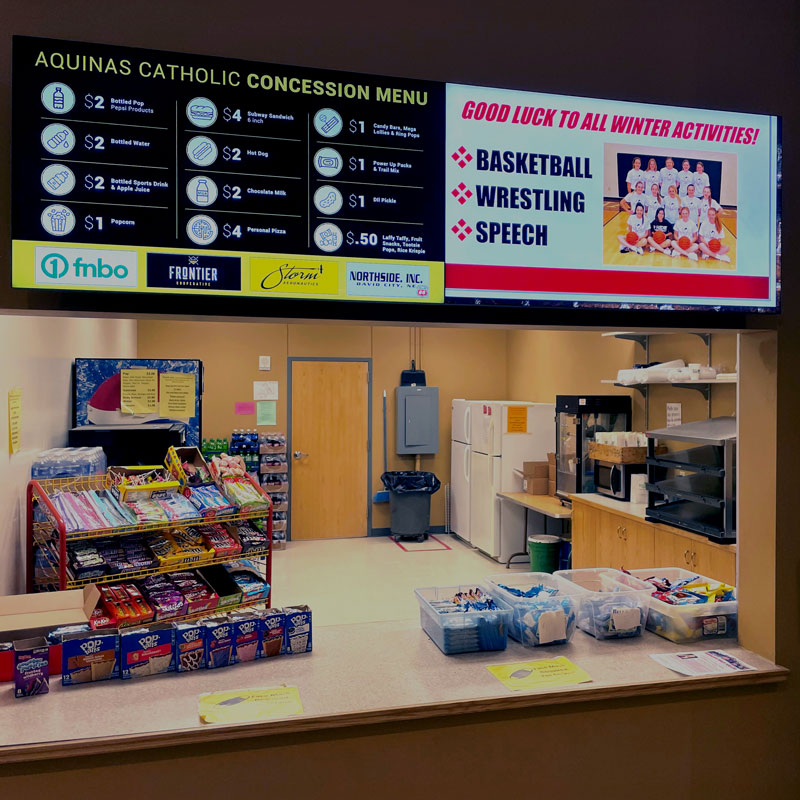 menu board high school