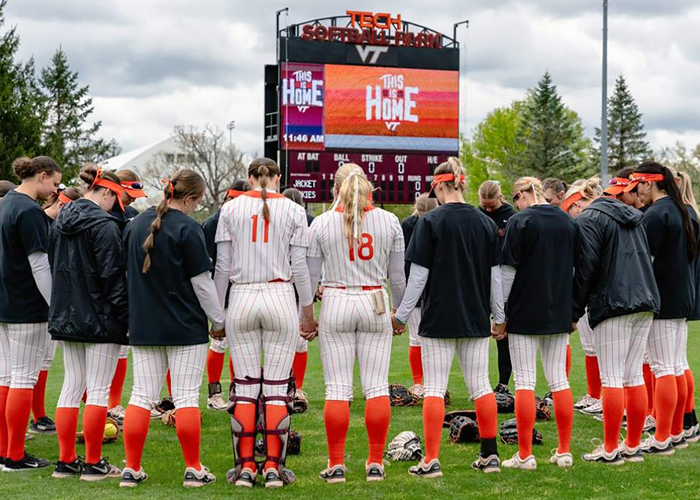 Virginia Tech University Softball Team and Display