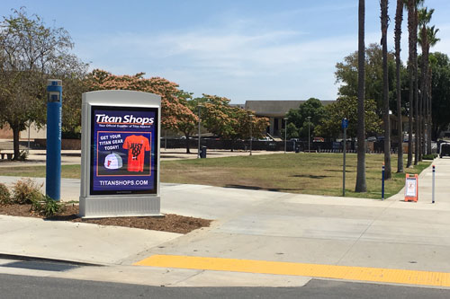 LED street furiture outside school entrance